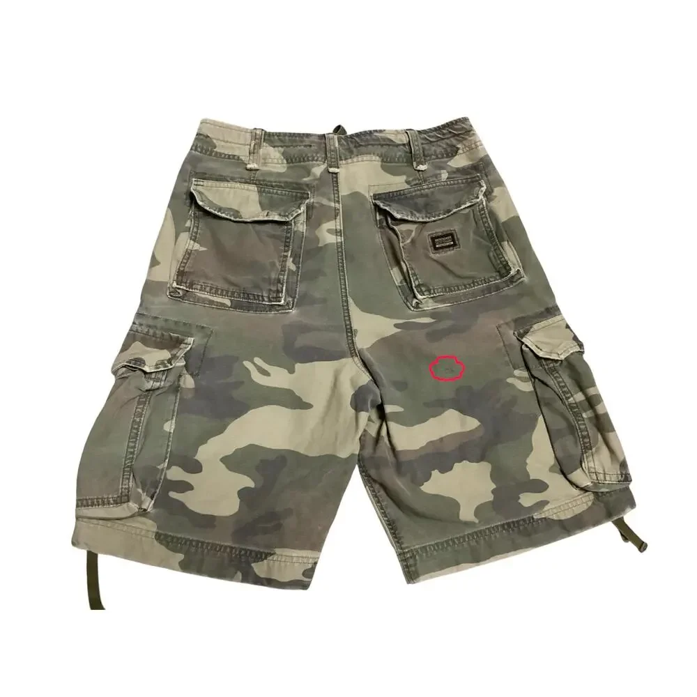 VTG Abercrombie & Fitch Y2K Camo Cargo Shorts Mens Camouflage Drawstring Utility